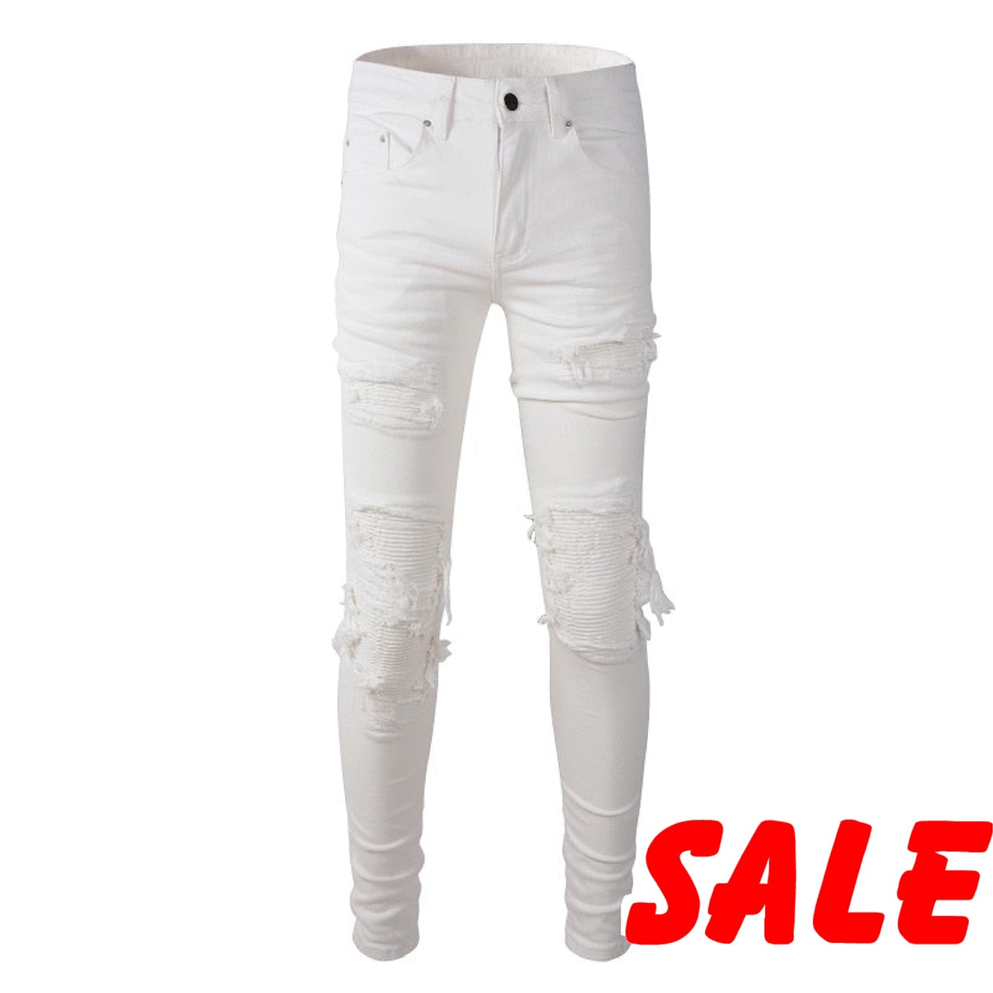 White Distressed Ripped Jeans