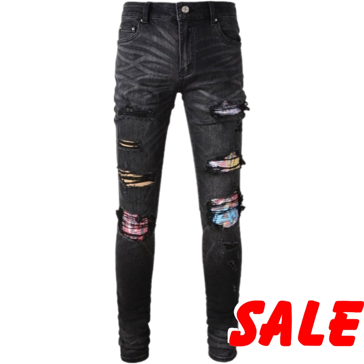 Black Distressed Skinny Jeans