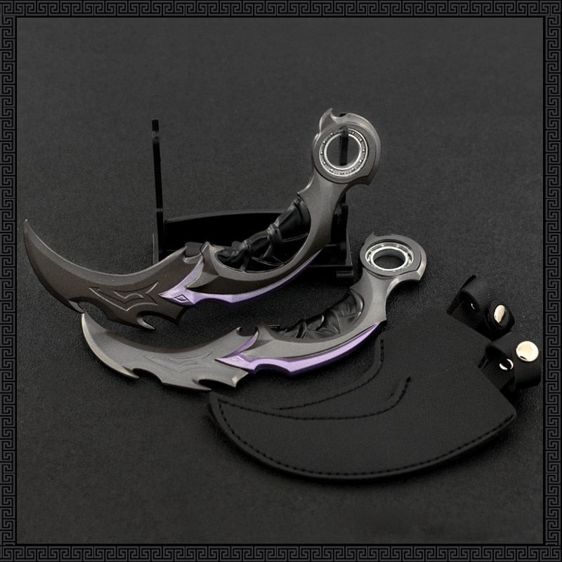 Valorant Weapon 16cm Melee Reaver 2.0 Karambit Knife 16cm Metal Game Peripheral Samurai Sword Alloy Model Keychain Kid Gift Toys