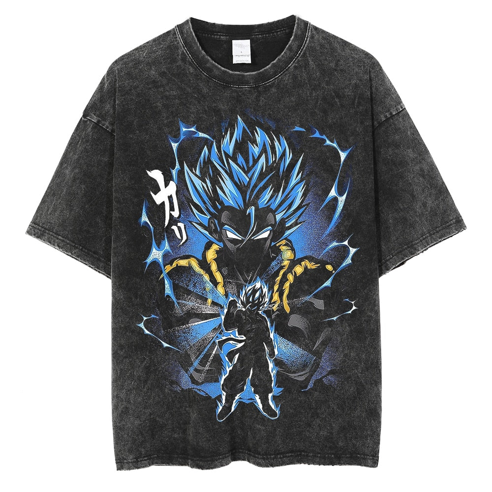 Dragon Ball Hip Hop Oversized Washed Anime T-shirts Men Black Vintage Tees Men&#39;s Fashion Loose T Shirt Man Women Casual Tshirt