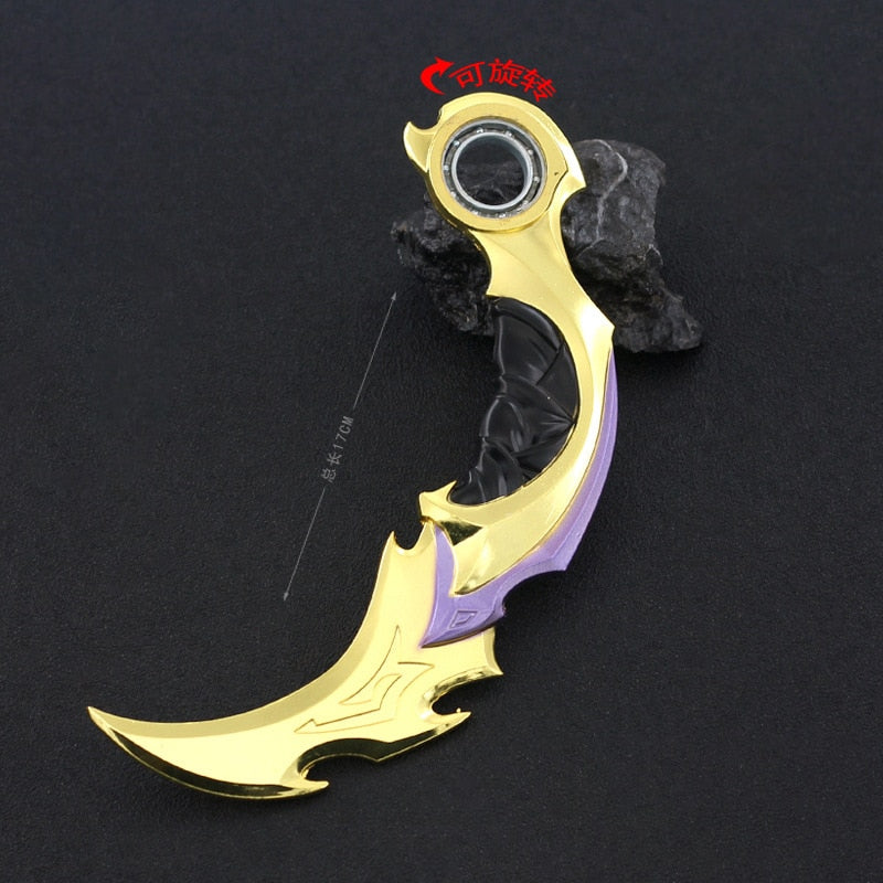 Valorant Weapon 16cm Melee Reaver 2.0 Karambit Knife 16cm Metal Game Peripheral Samurai Sword Alloy Model Keychain Kid Gift Toys