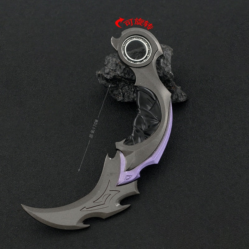 Valorant Weapon 16cm Melee Reaver 2.0 Karambit Knife 16cm Metal Game Peripheral Samurai Sword Alloy Model Keychain Kid Gift Toys