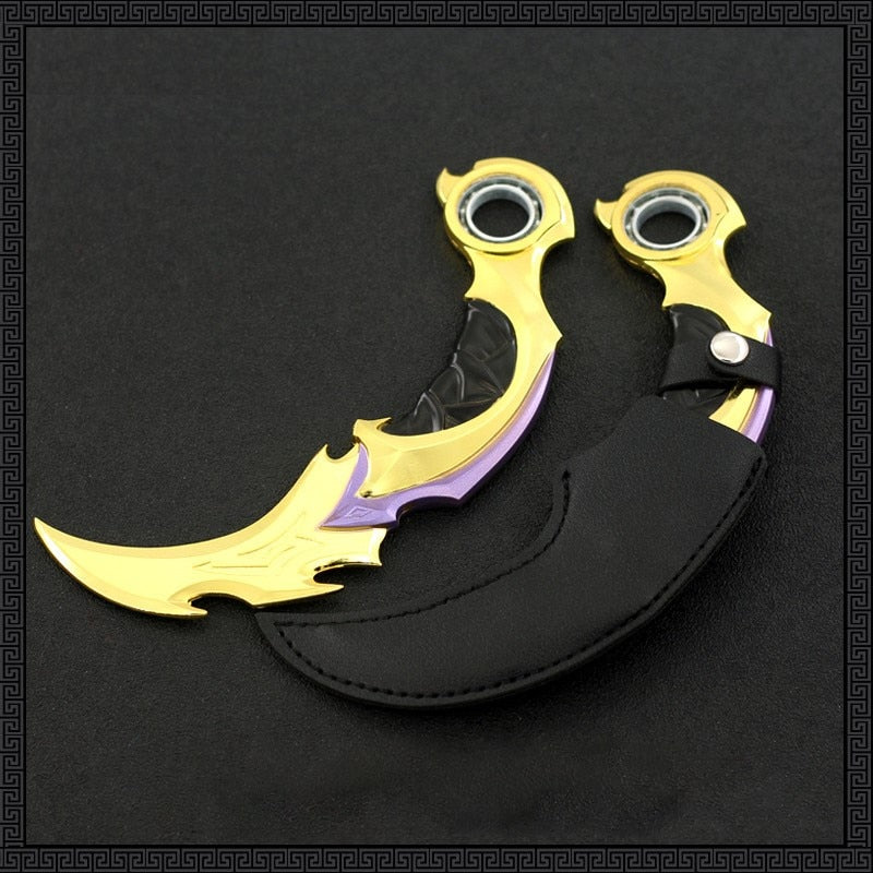 Valorant Weapon 16cm Melee Reaver 2.0 Karambit Knife 16cm Metal Game Peripheral Samurai Sword Alloy Model Keychain Kid Gift Toys