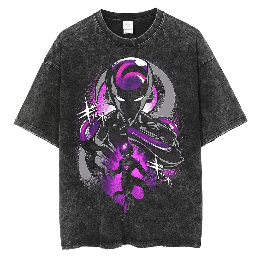 Dragon Ball Hip Hop Oversized Washed Anime T-shirts Men Black Vintage Tees Men&#39;s Fashion Loose T Shirt Man Women Casual Tshirt