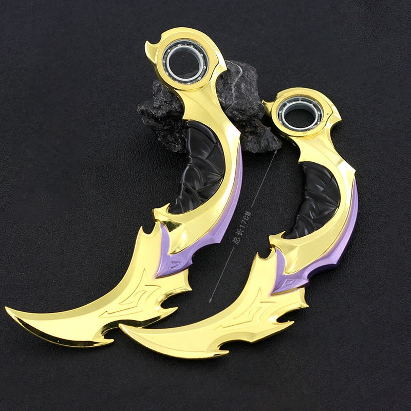 Valorant Weapon 16cm Melee Reaver 2.0 Karambit Knife 16cm Metal Game Peripheral Samurai Sword Alloy Model Keychain Kid Gift Toys