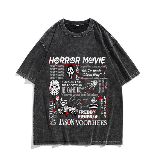 Horror Movie Collage Graphic T-Shirt