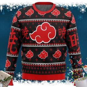 Akatsuki-Themed Holiday Sweater - Cozy Anime-Inspired Winter Wear