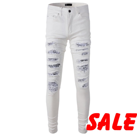 White Distressed Ripped Jeans