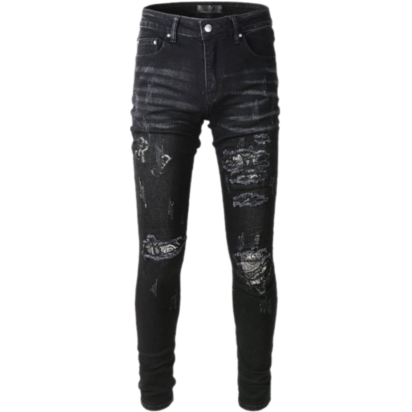 Black Distressed Ripped Jeans