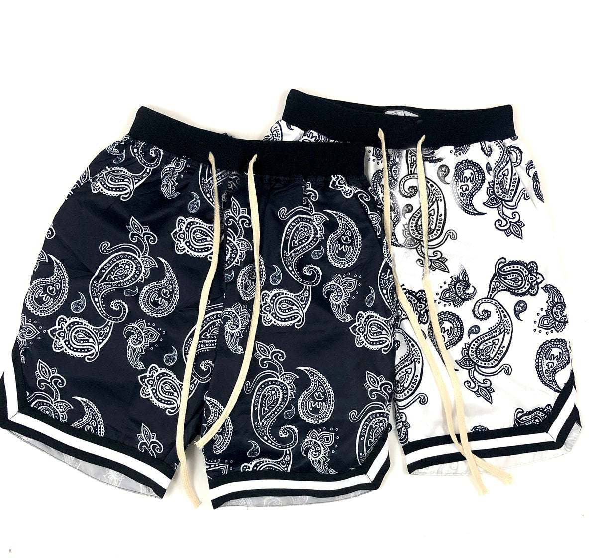 2022 Summer New Harajuku Men’s Shorts Bandana Pattern Fashion Hip Hop Men’s Brand Short pant Bottoms Elastic Wais Man Casual pants