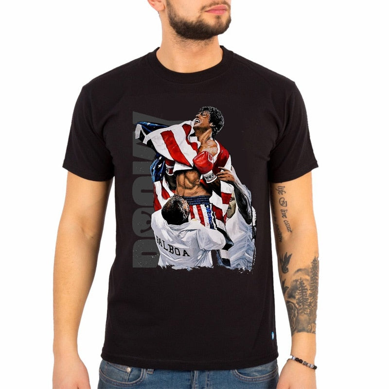 Rocky Balboa Victory Graphic Vintage T-Shirt