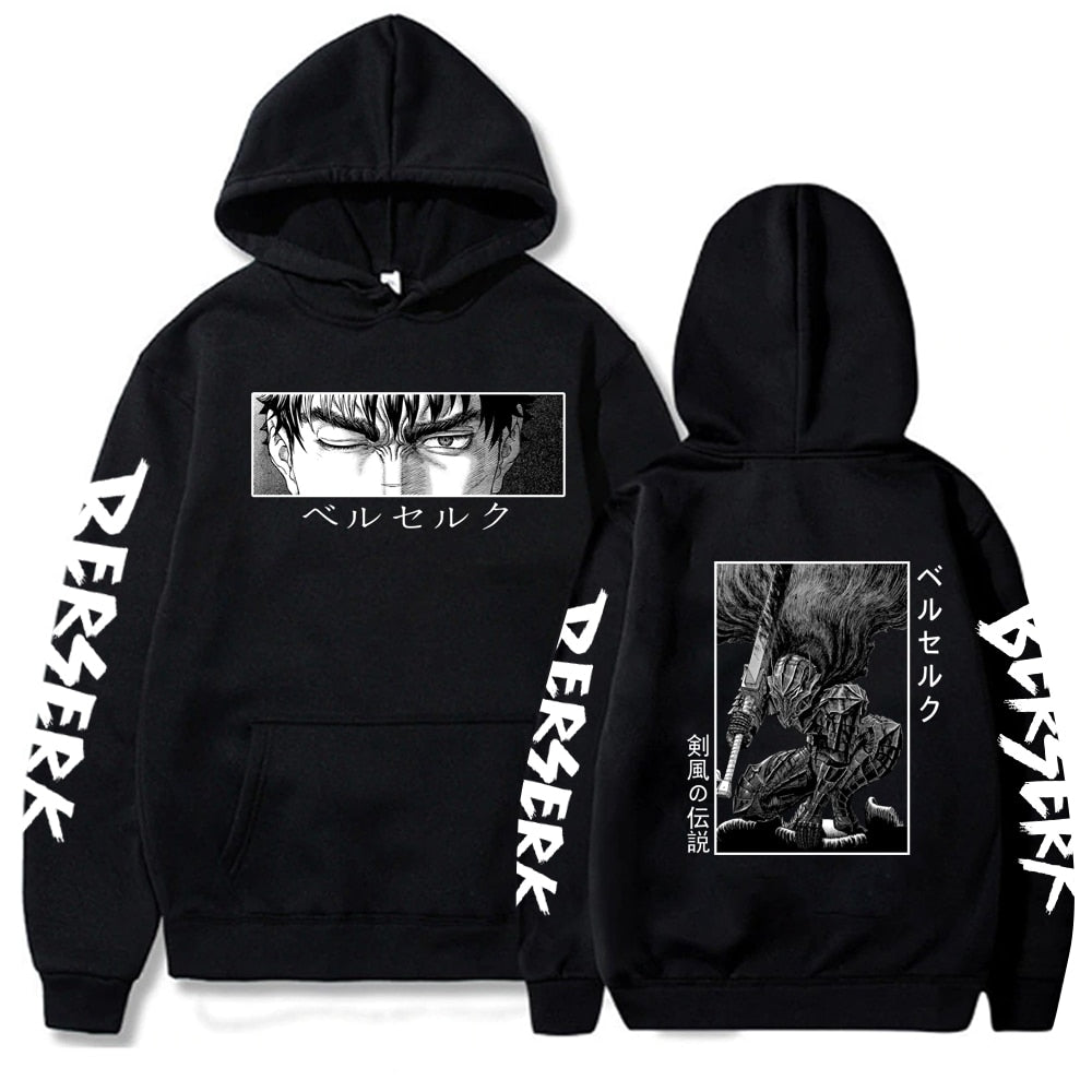 Berserk Guts Hoodies Japanese Anime Graphic Harajuku Gothic Hoody Men Unisex Hip Hop Streetwear Manga Sweatshirt Male Sudaderas