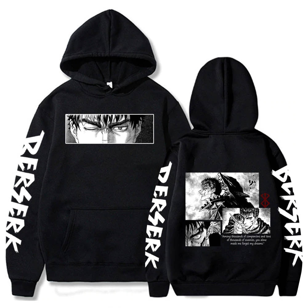 Berserk Guts Hoodies Japanese Anime Graphic Harajuku Gothic Hoody Men Unisex Hip Hop Streetwear Manga Sweatshirt Male Sudaderas