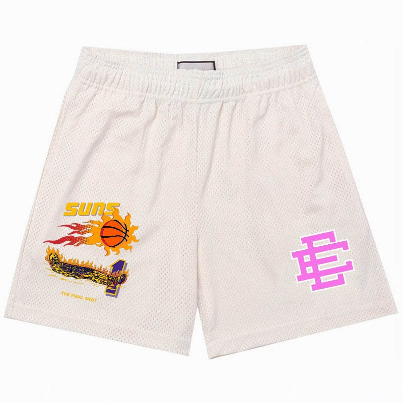 Eric Emanuel EE Basic Shorts: Men's fast-drying, breathable sports fashion shorts. Ideal for fitness, basketball, jogging, and made from mesh.