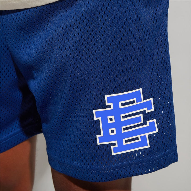 Eric Emanuel EE Basic Shorts: Men's fast-drying, breathable sports fashion shorts. Ideal for fitness, basketball, jogging, and made from mesh.