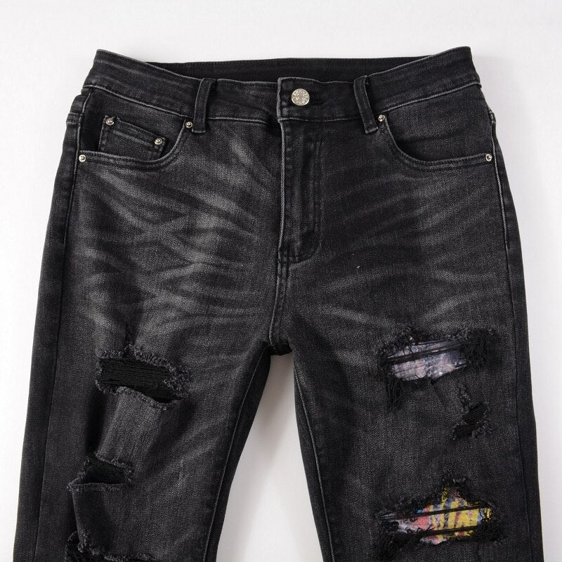 Black Distressed Skinny Jeans