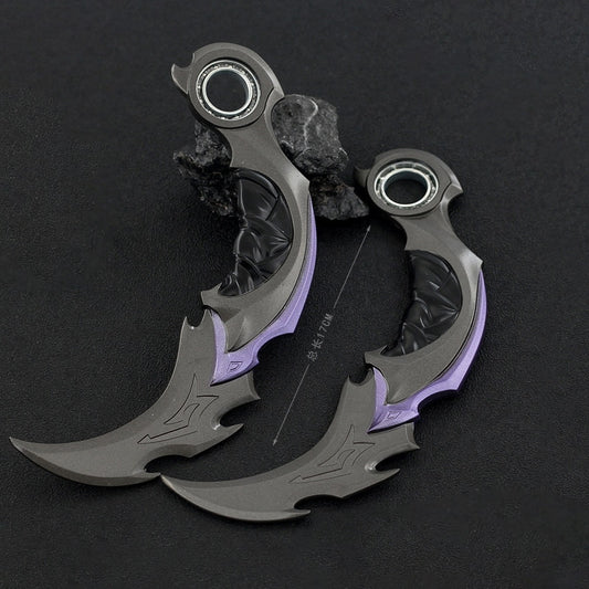 Valorant Weapon 16cm Melee Reaver 2.0 Karambit Knife 16cm Metal Game Peripheral Samurai Sword Alloy Model Keychain Kid Gift Toys