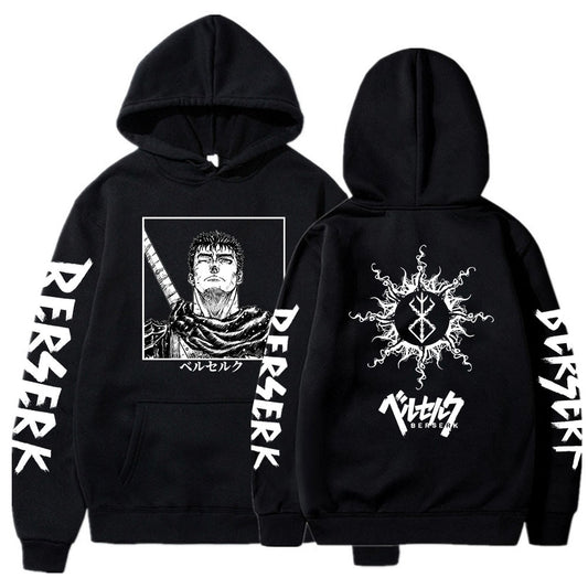 Berserk Guts Hoodies Japanese Anime Graphic Harajuku Gothic Hoody Men Unisex Hip Hop Streetwear Manga Sweatshirt Male Sudaderas