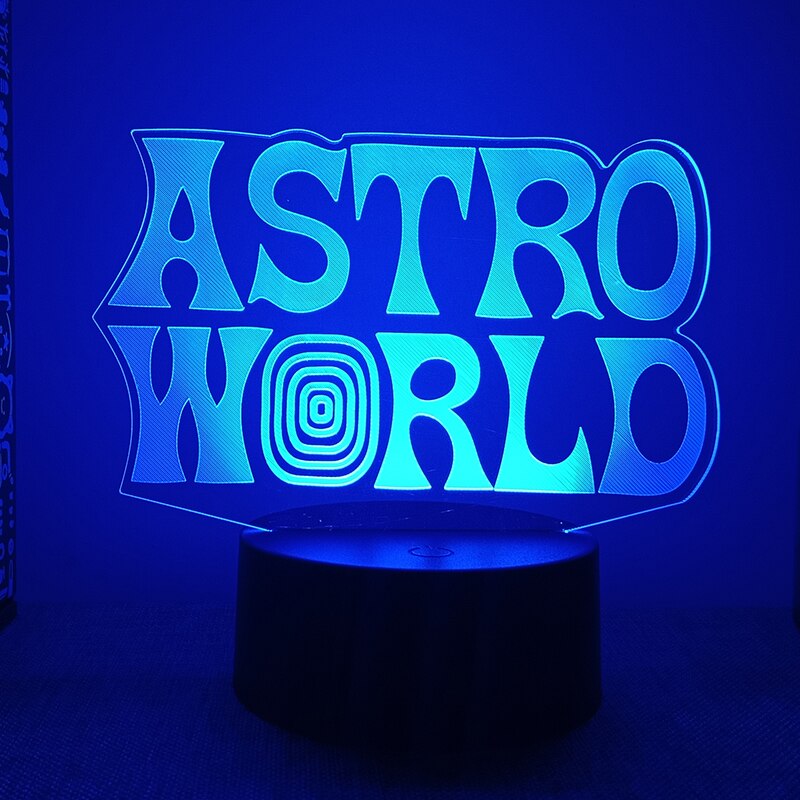 Travis Scott Astro World Figure 3d Led Night Lights For Bedroom Manga Action Lava Lamp Children&#39;s Room Decor Kids Birthday Gift - Scarefacelion’s Meme Shop  