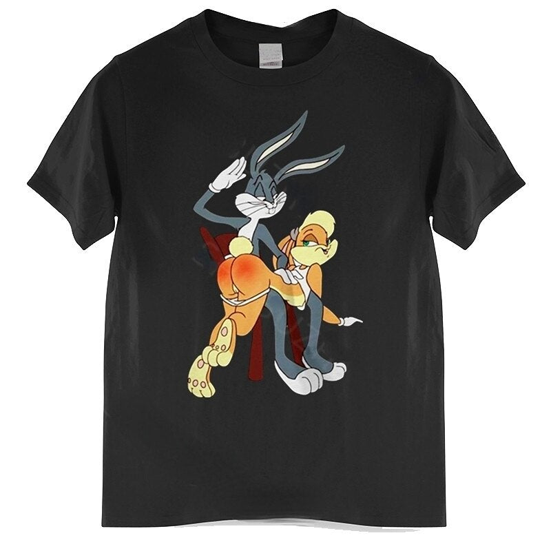 New Arrival Bugs Bunny Spank Cartoon Punishment T Shirt Men Women Unisex Graphic T Shirts Tee XS-4XL Size Drop Shipping - Scarefacelion’s Meme Shop  