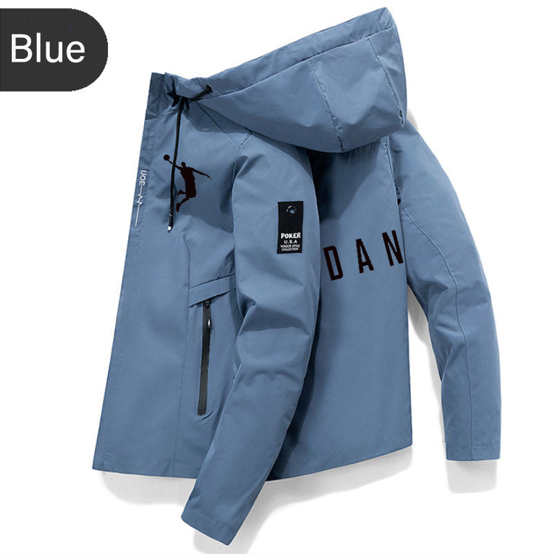 2022 Men's hooded jacket basketball jacket men's autumn new style running camp fishing jacket windbreaker outdoor sports