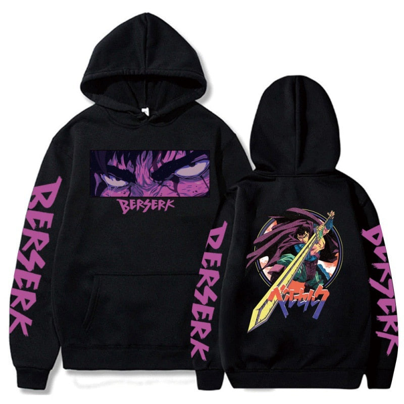 Berserk Guts Hoodies Japanese Anime Graphic Harajuku Gothic Hoody Men Unisex Hip Hop Streetwear Manga Sweatshirt Male Sudaderas