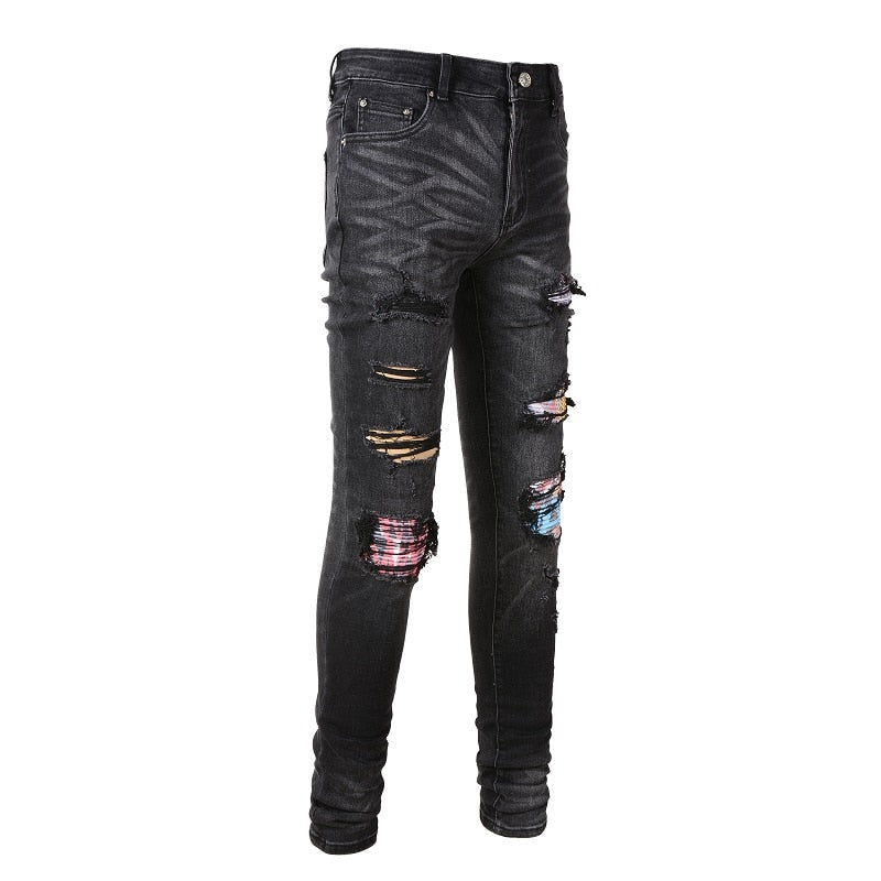 Black Distressed Skinny Jeans