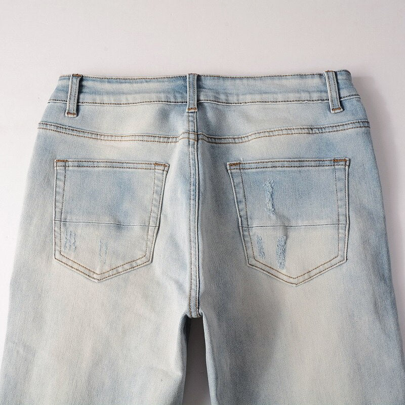 Light Blue Distressed Ripped Jeans