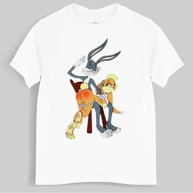 New Arrival Bugs Bunny Spank Cartoon Punishment T Shirt Men Women Unisex Graphic T Shirts Tee XS-4XL Size Drop Shipping - Scarefacelion’s Meme Shop  