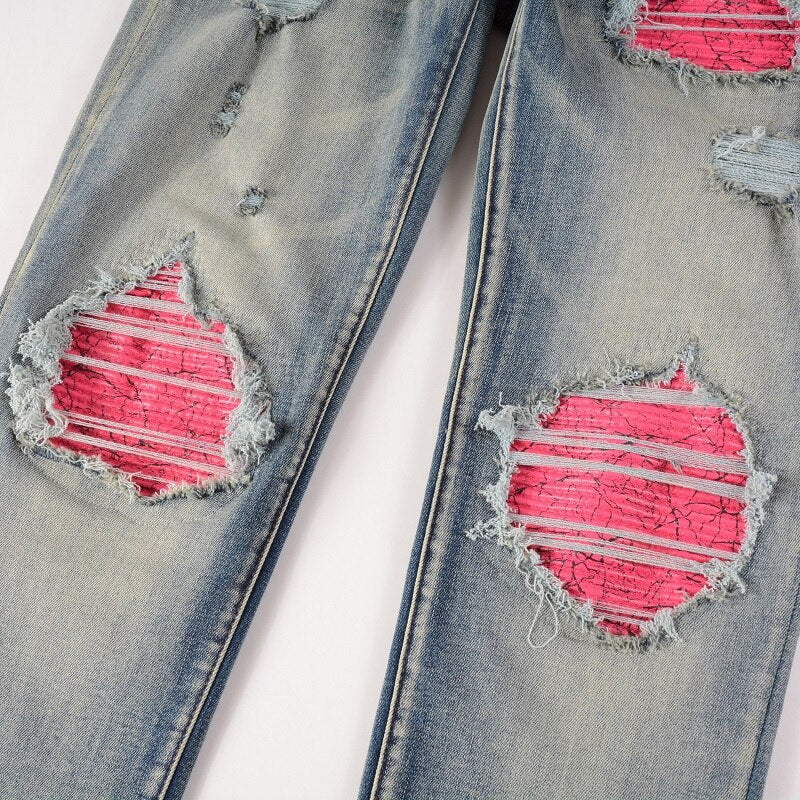 Distressed Light Blue Ripped Jeans