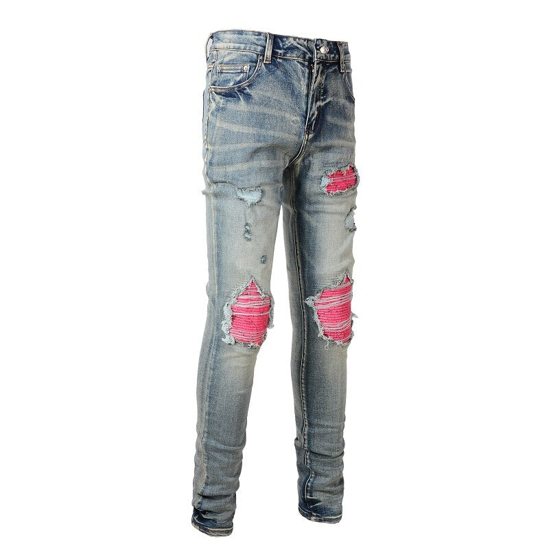 Distressed Light Blue Ripped Jeans