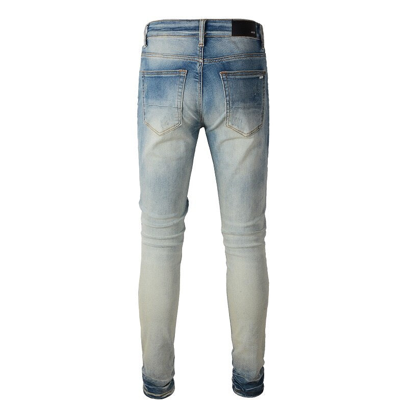 Light Blue Distressed Ripped Jeans