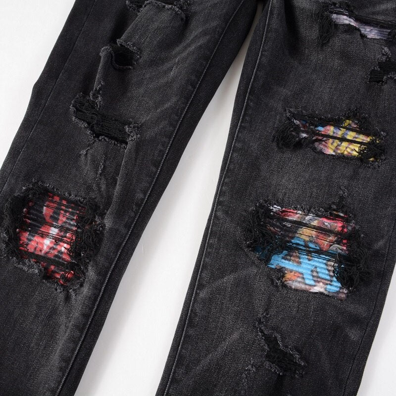 Black Distressed Skinny Jeans